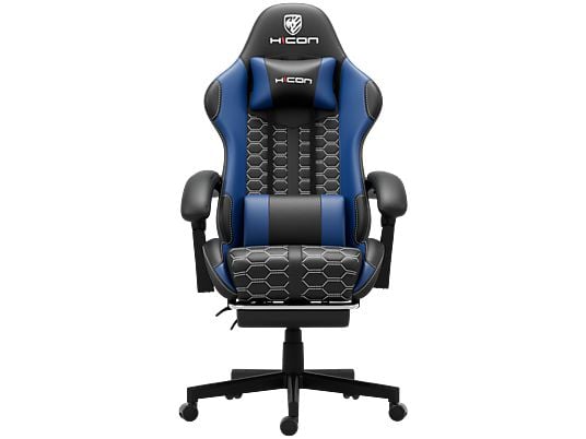 HICON Lambeth Gaming Stoel met Voetsteun Verstelbare Game stoel Blauw