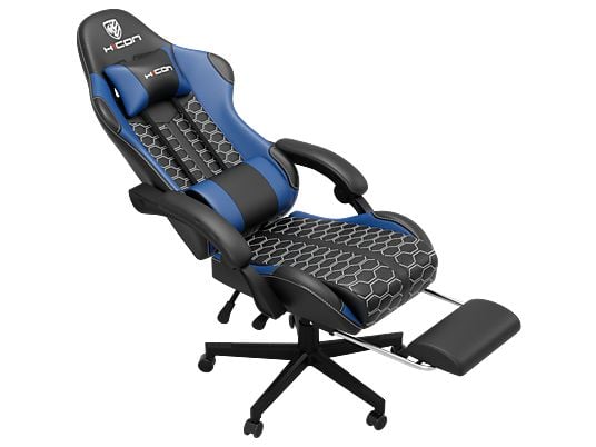 HICON Lambeth Gaming Stoel met Voetsteun Verstelbare Game stoel Blauw