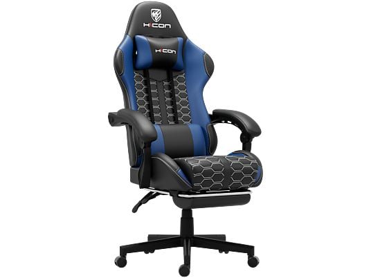 HICON Lambeth Gaming Stoel met Voetsteun Verstelbare Game stoel Blauw