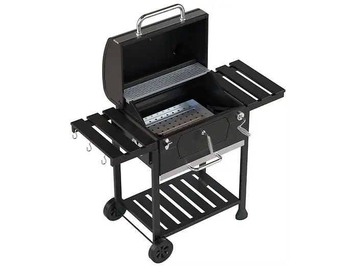 KITCHENBROTHERS KB4019 Houtskoolbarbecue Zwart/RVS