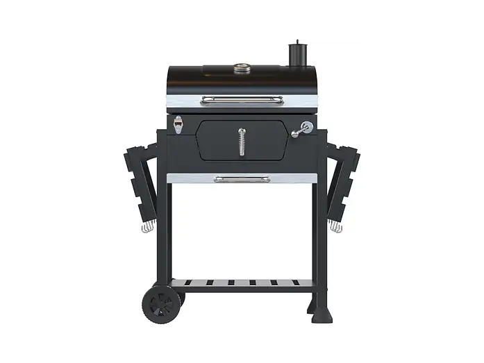 KITCHENBROTHERS KB4019 Houtskoolbarbecue Zwart/RVS