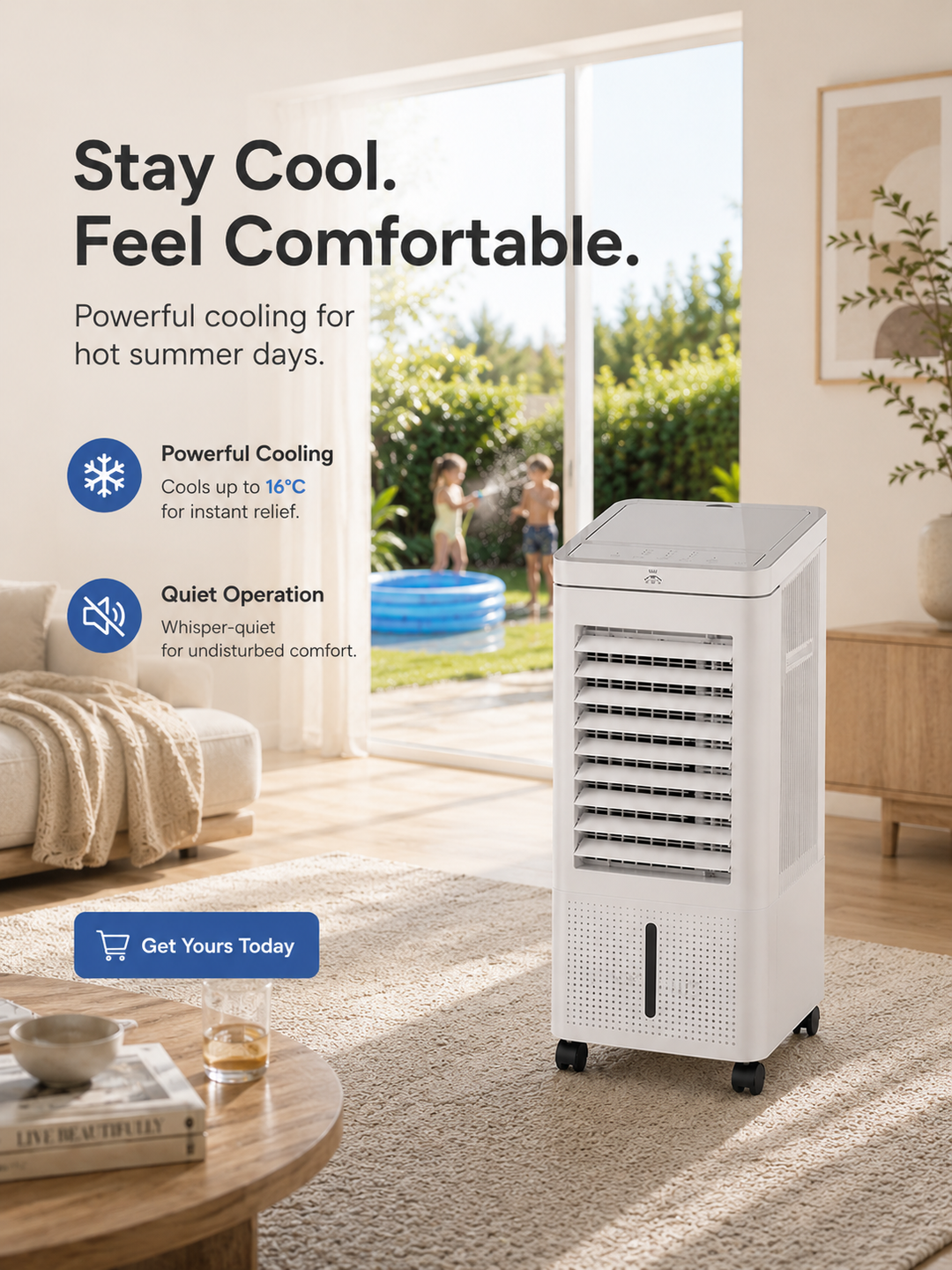 Coldest Breeze™ Max — Krachtige Airco 25 m² Slaapkamer & Kantoor