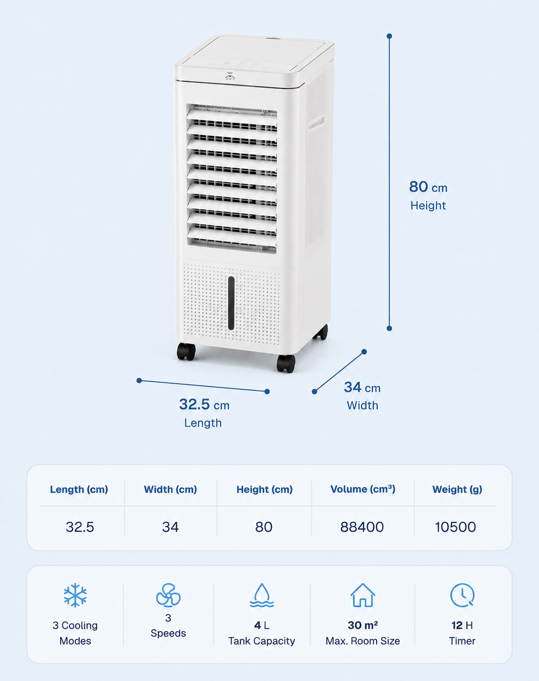Coldest Breeze™ Max — Krachtige Airco 25 m² Slaapkamer & Kantoor