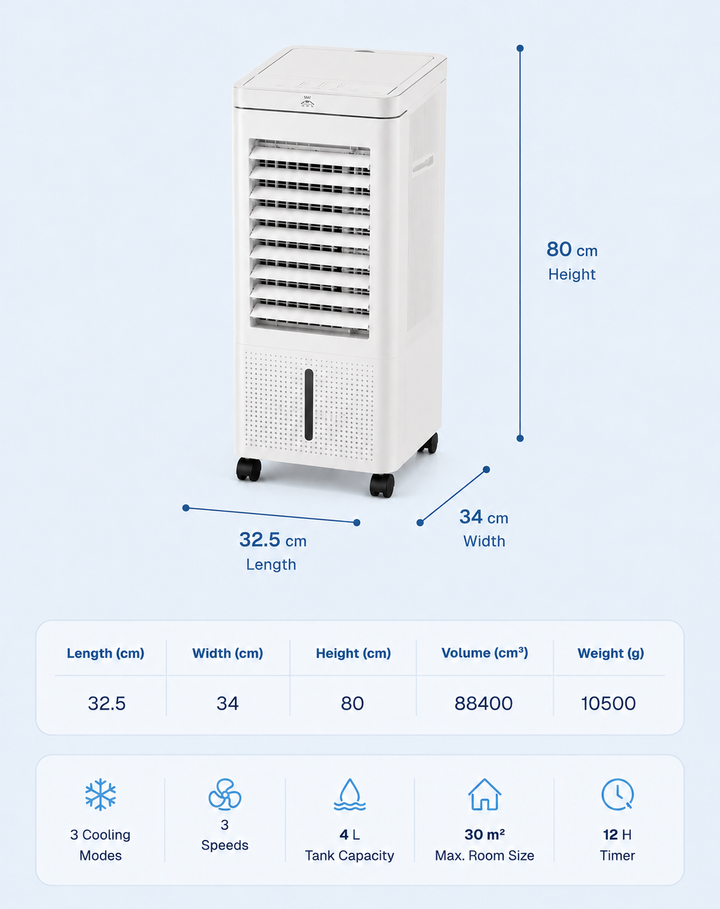 Coldest Breeze™ Max — Krachtige Airco 25 m² Slaapkamer & Kantoor