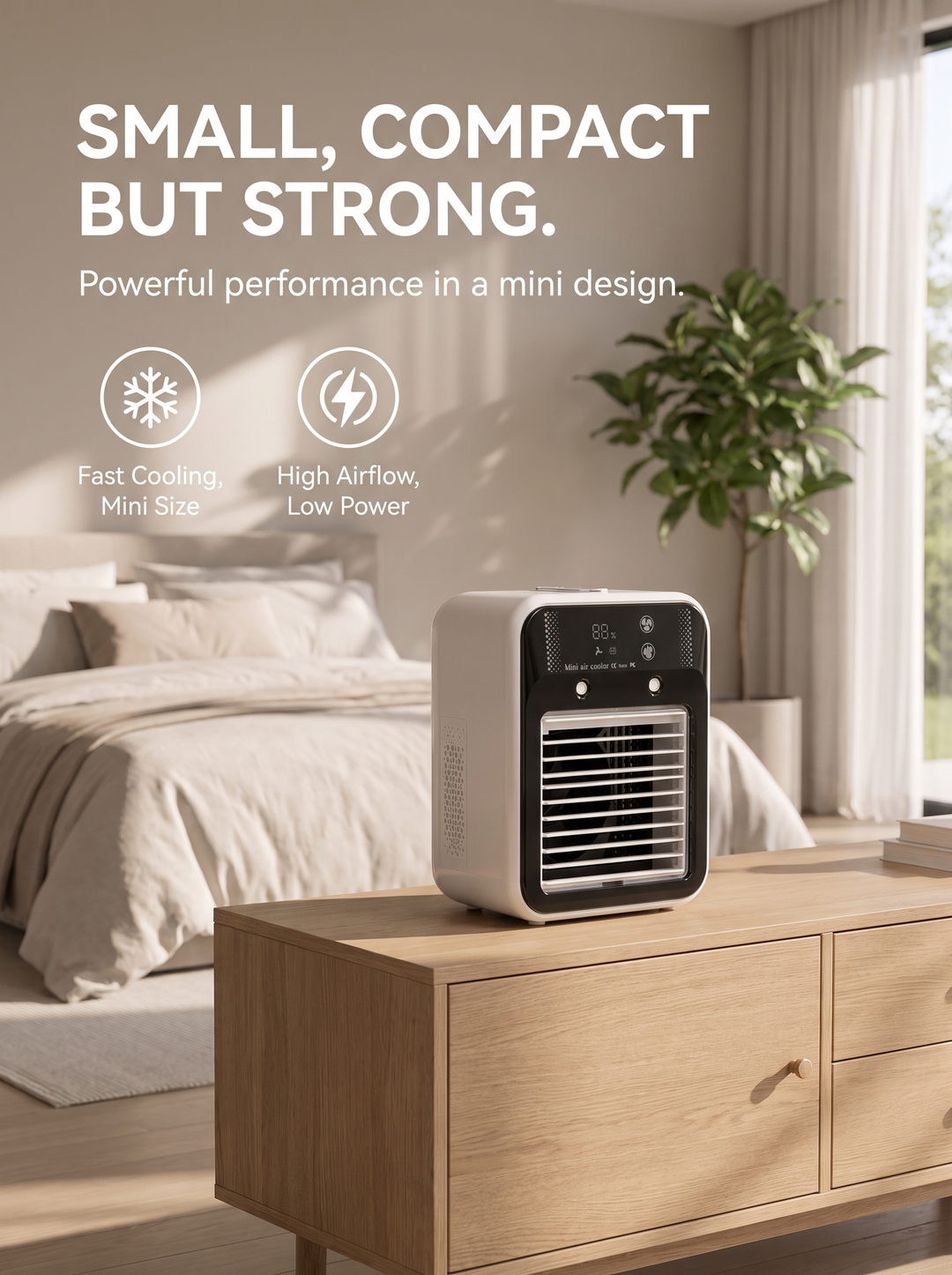 Mini Fluisterstille Airco — Ideaal Voor de Zomer-Slaapkamer