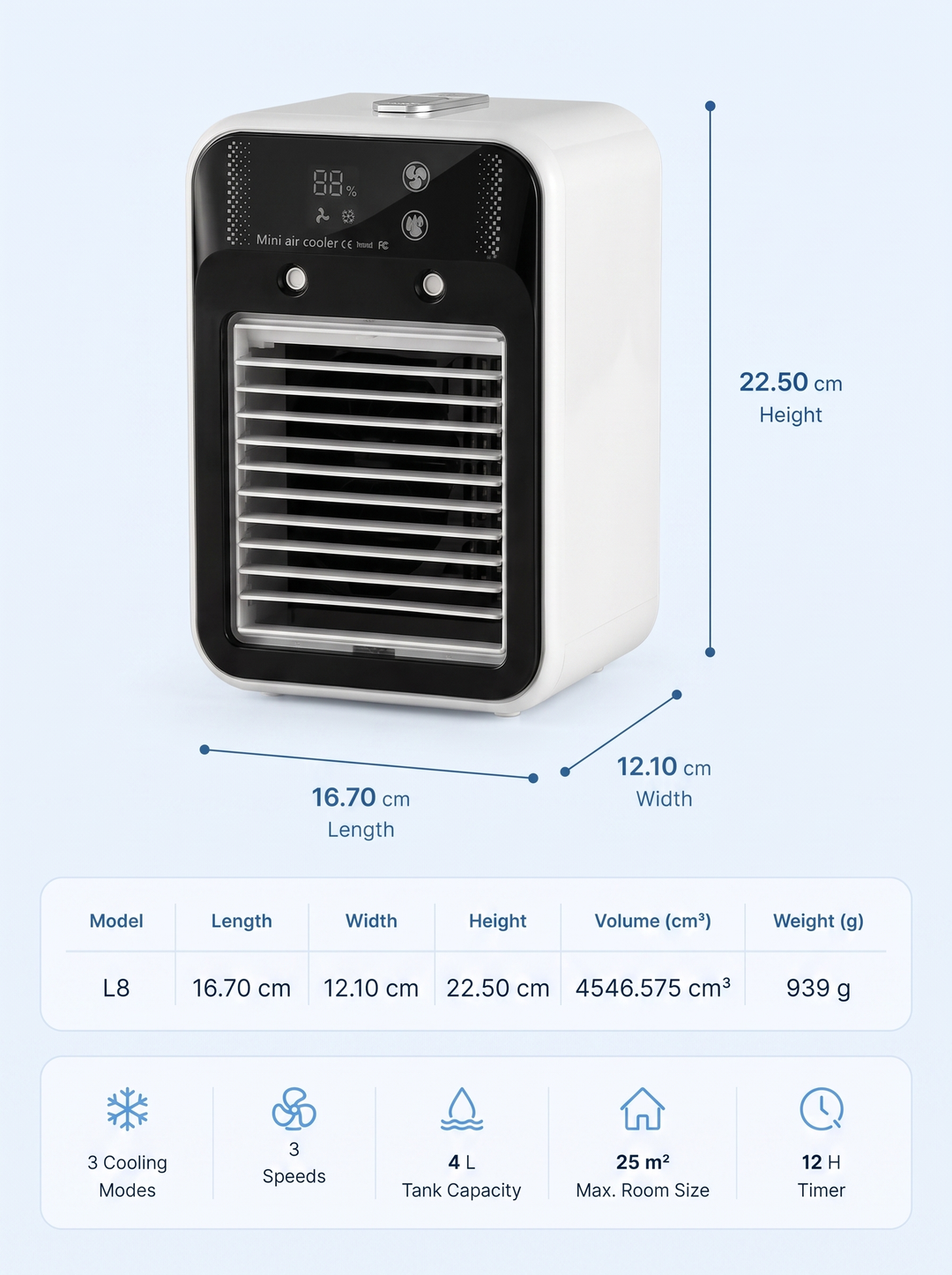 Mini Fluisterstille Airco — Ideaal Voor de Zomer-Slaapkamer